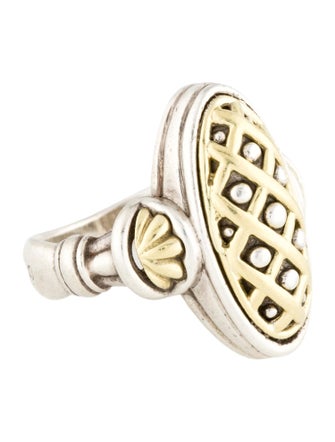 Lagos Caviar Two-Tone Shield Ring