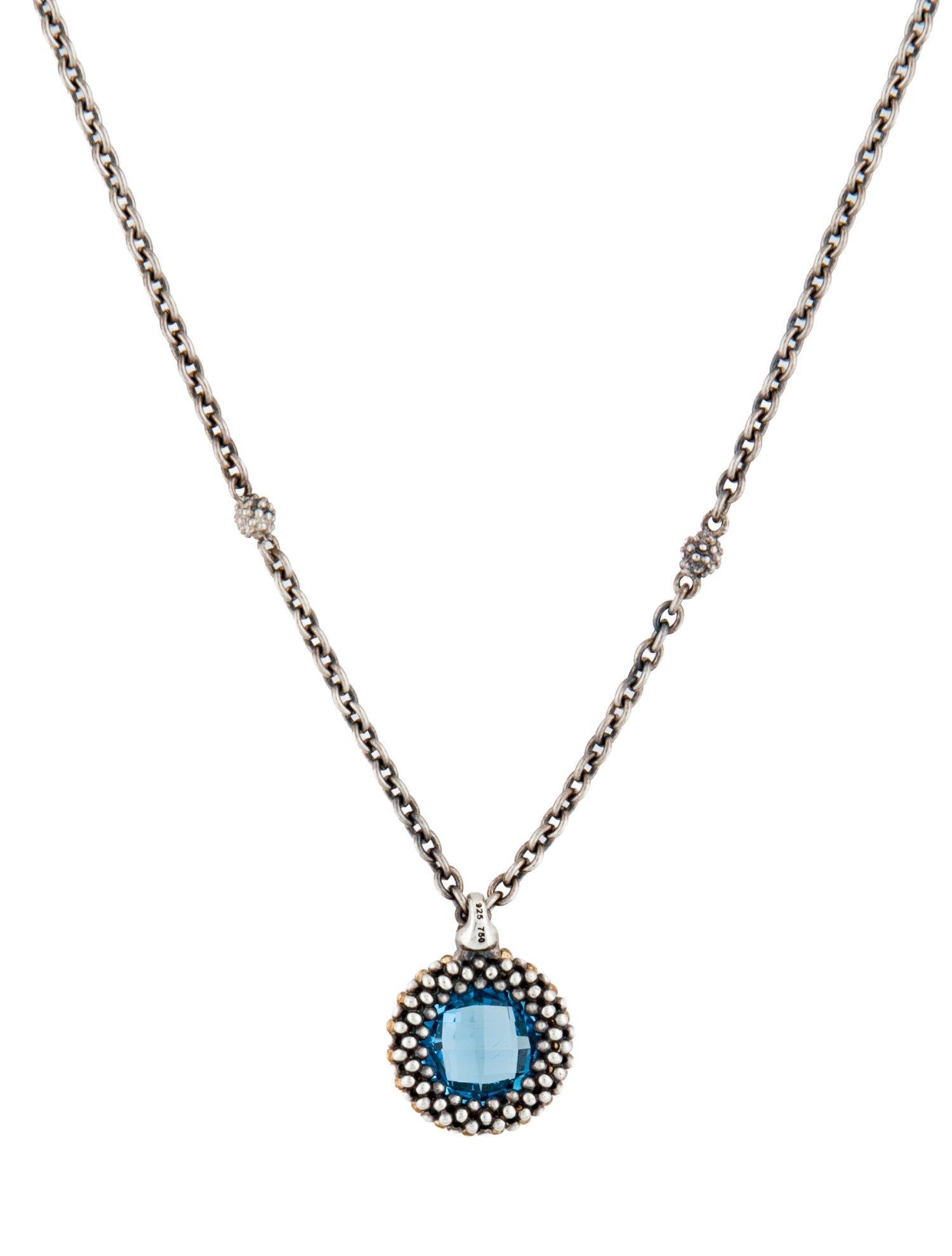 Lagos Topaz Caviar Pendant Necklace