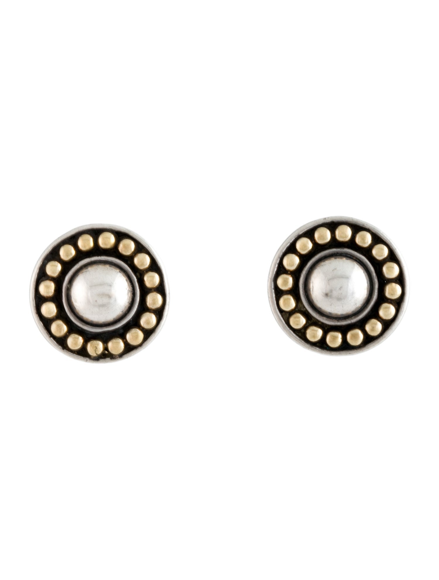 Lagos Two-Tone Stud Earrings