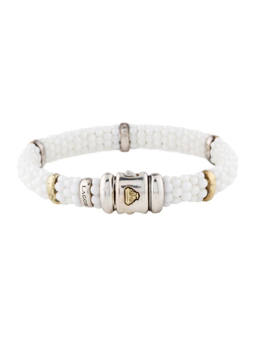 Lagos Two-Tone White Ceramic Beaded Bracelet