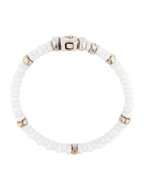 Lagos Two-Tone White Ceramic Beaded Bracelet