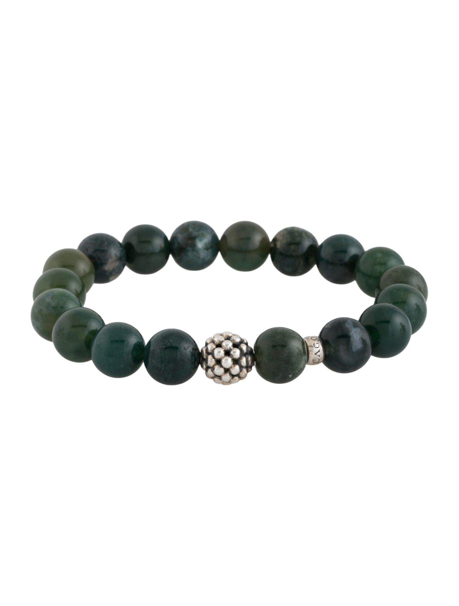 Lagos Moss Agate Maya Bead Bracelet