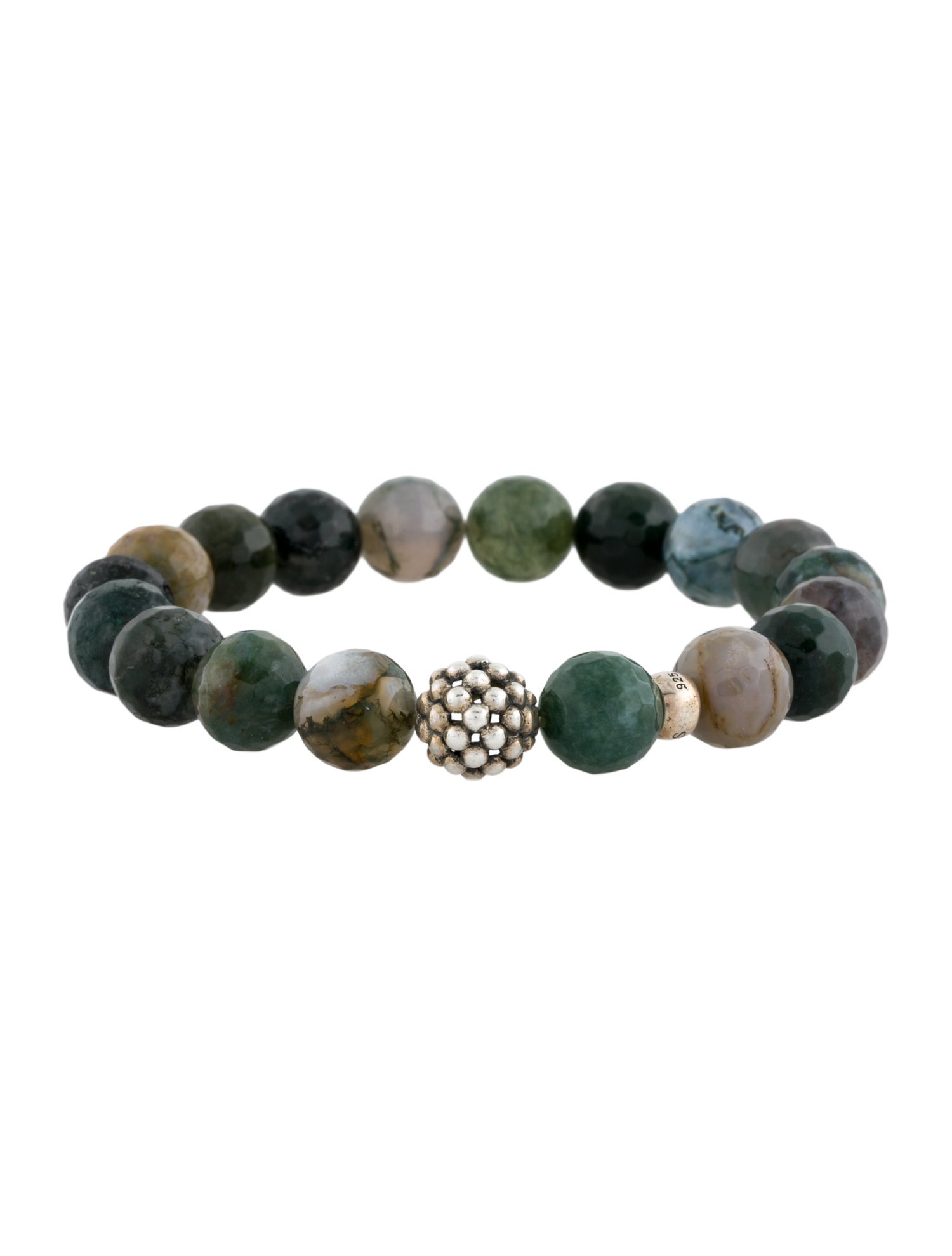 Lagos Moss Agate Maya Bead Bracelet