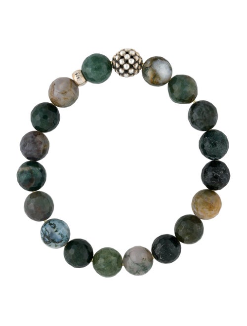 Lagos Moss Agate Maya Bead Bracelet