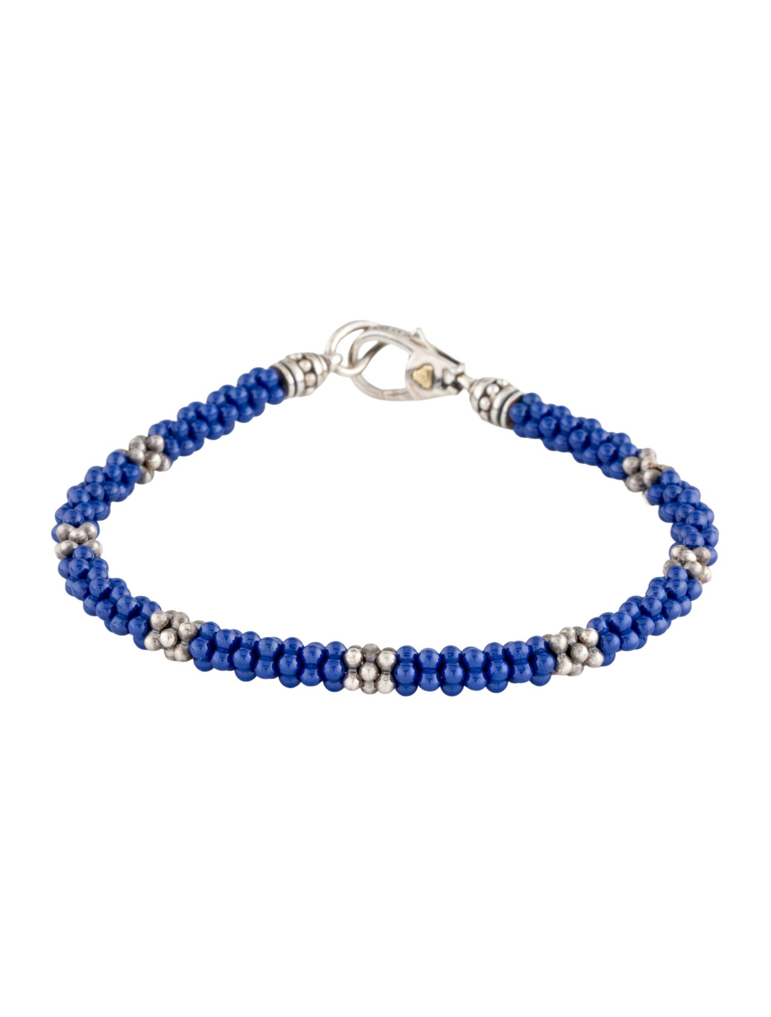 Lagos Ultramarine Seven Silver Station Ceramic Bracelet