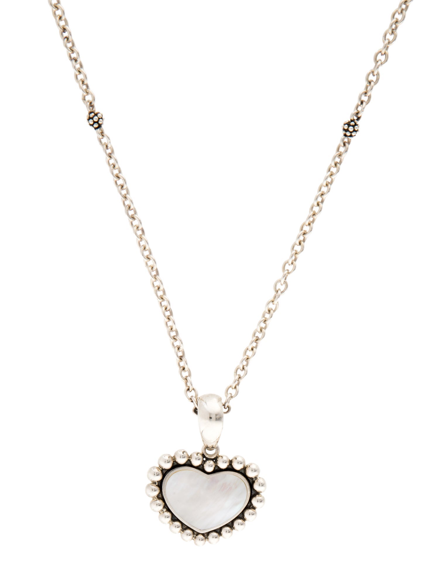 Lagos Maya Mother of Pearl Heart Pendant Necklace