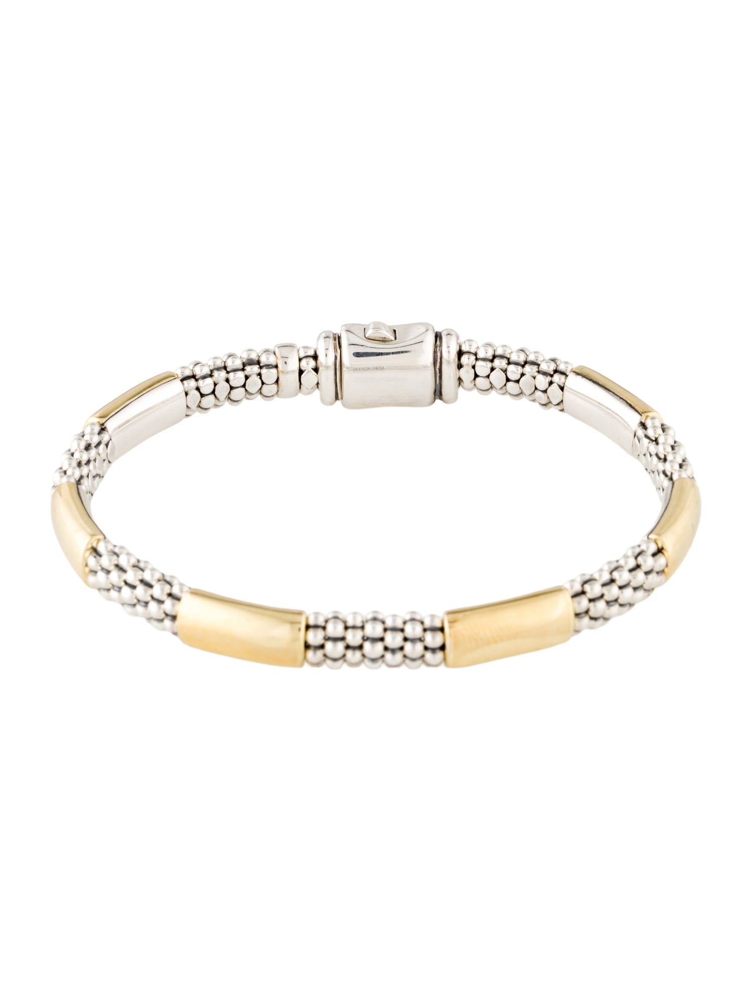 Lagos Two-Tone Station Caviar Bracelet