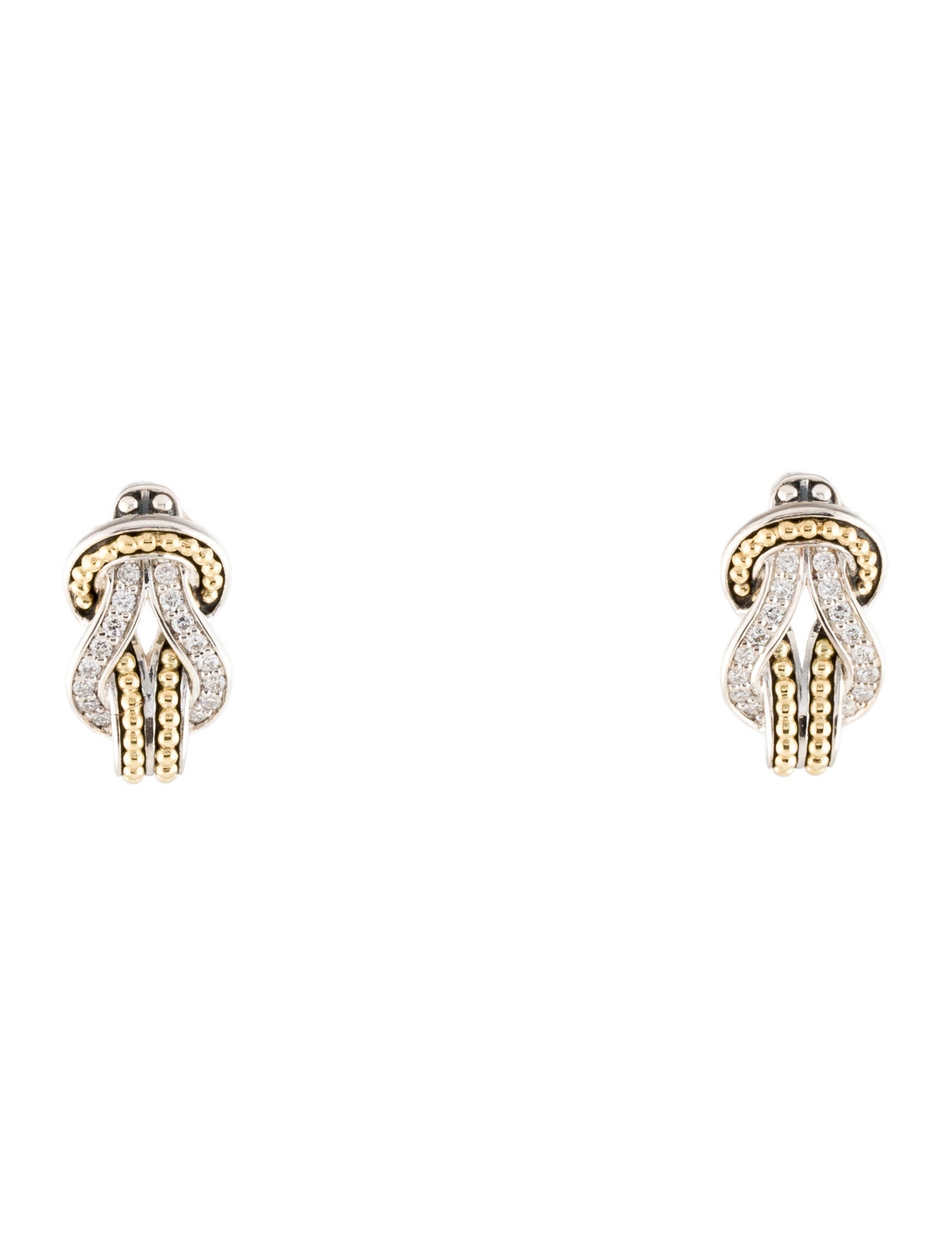 Lagos Diamond Knot Earclips