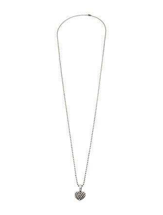 Lagos Caviar Beaded Heart Pendant Necklace