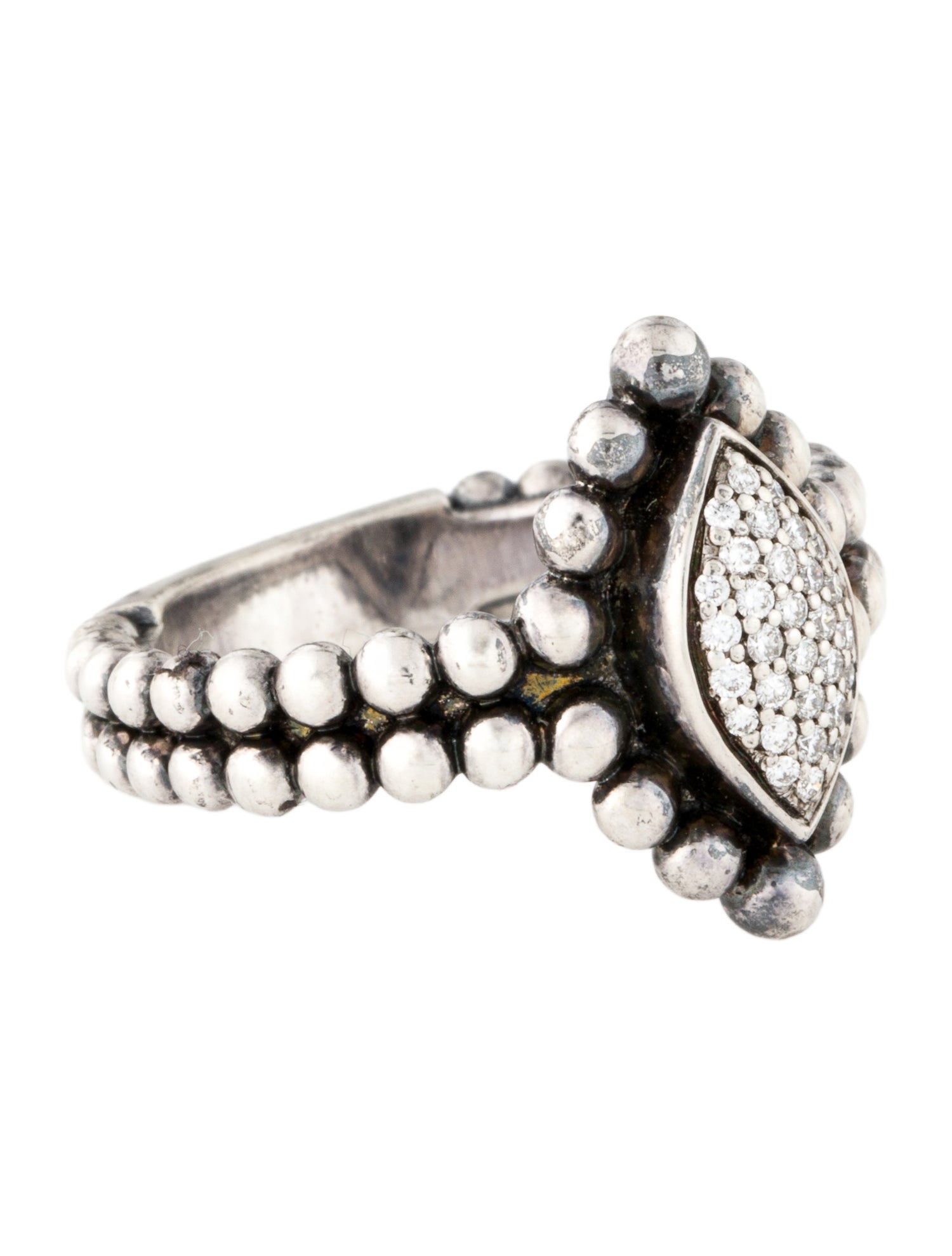 Lagos Diamond Caviar Spark Marquise Cocktail Ring