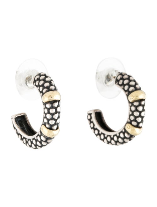 Lagos Two-Tone Caviar Huggie Earrings