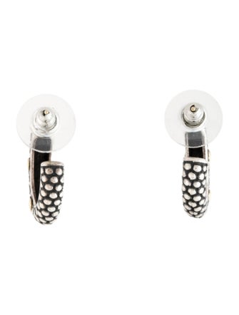 Lagos Two-Tone Caviar Huggie Earrings