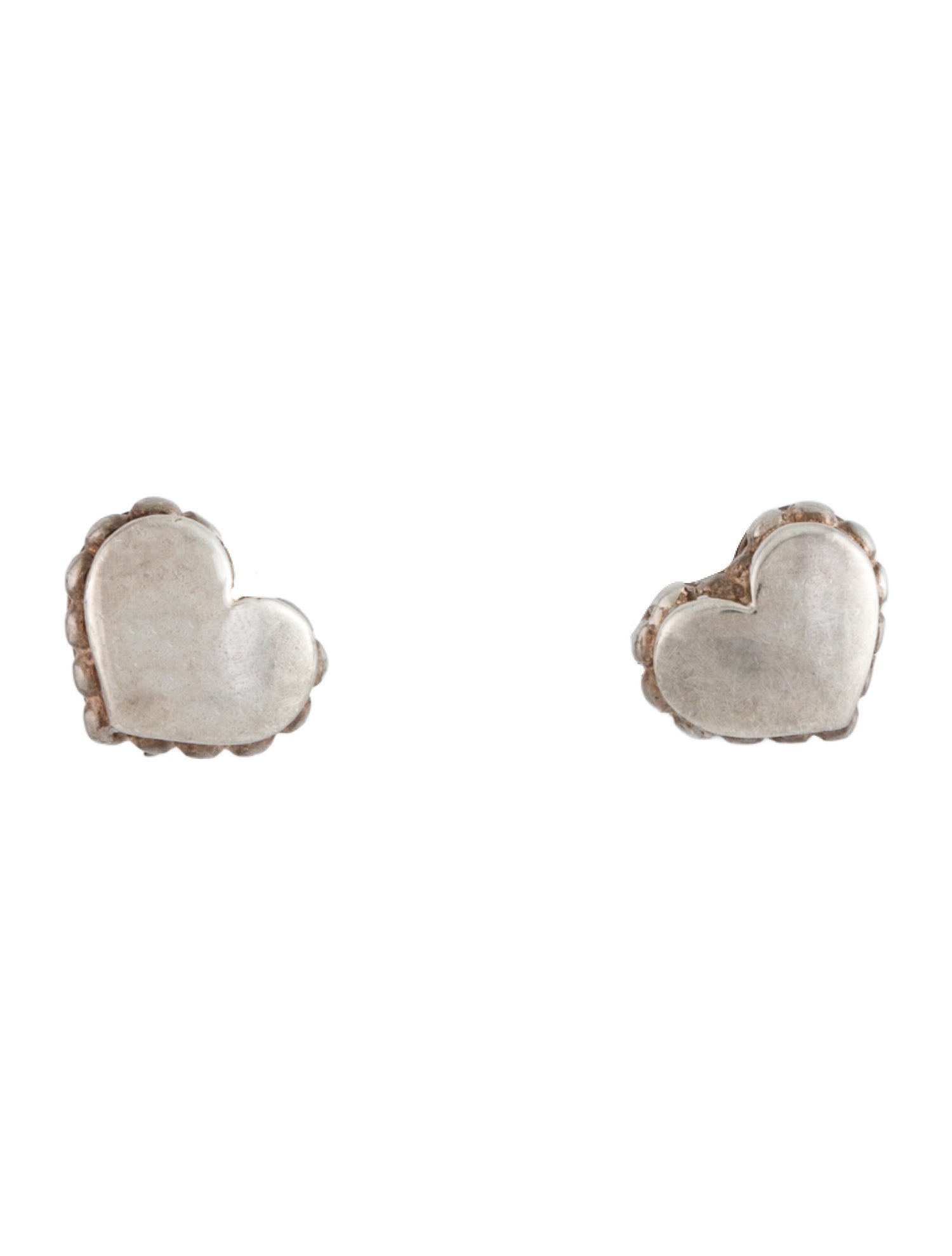 Lagos Beaded Heart Stud Earrings