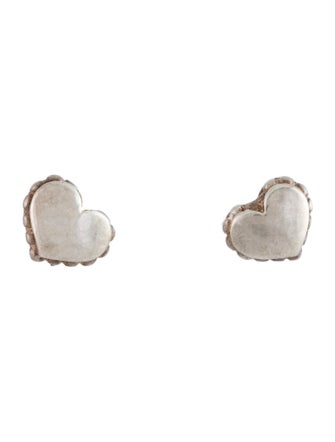 Lagos Beaded Heart Stud Earrings