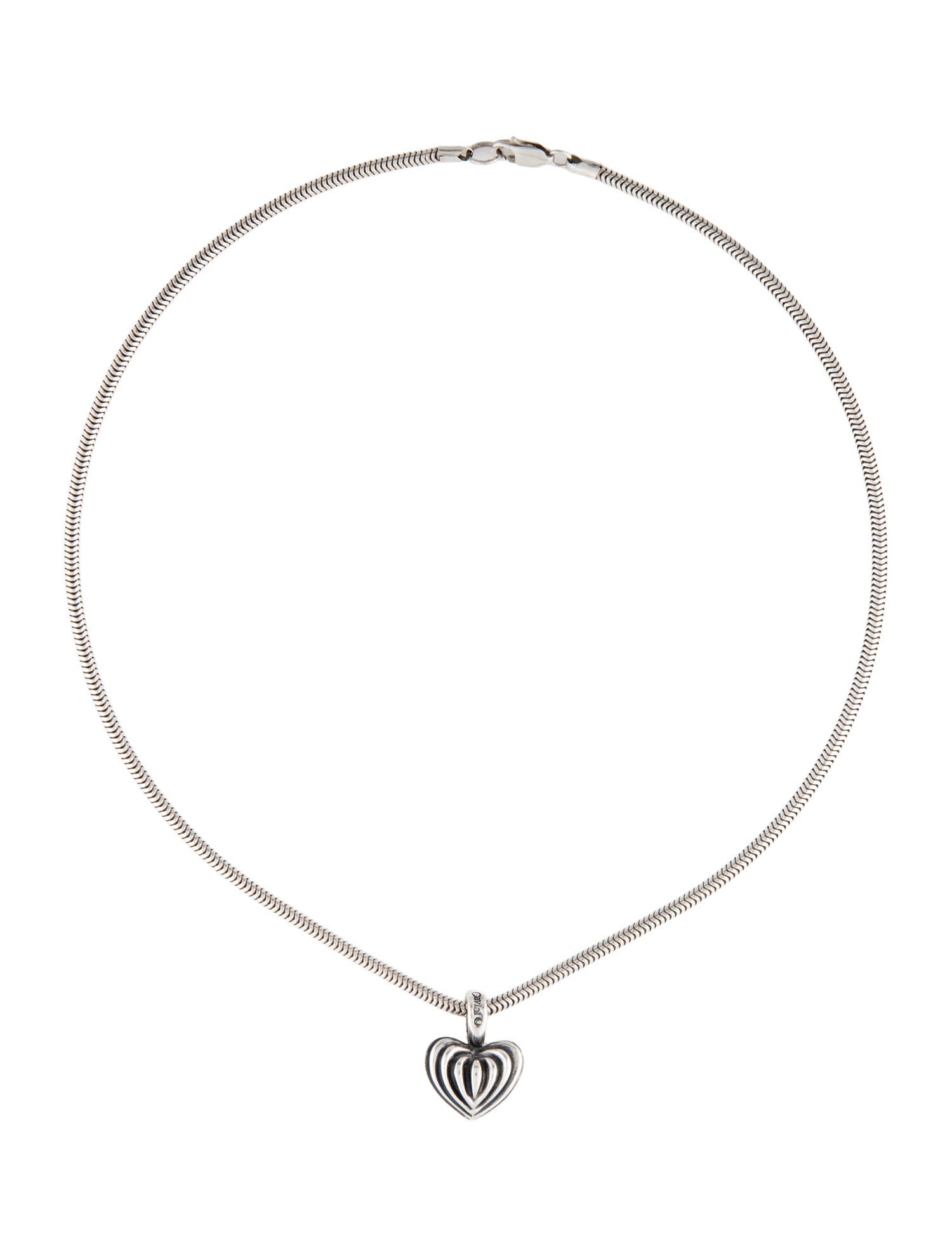 Lagos Fluted Heart Pendant Necklace