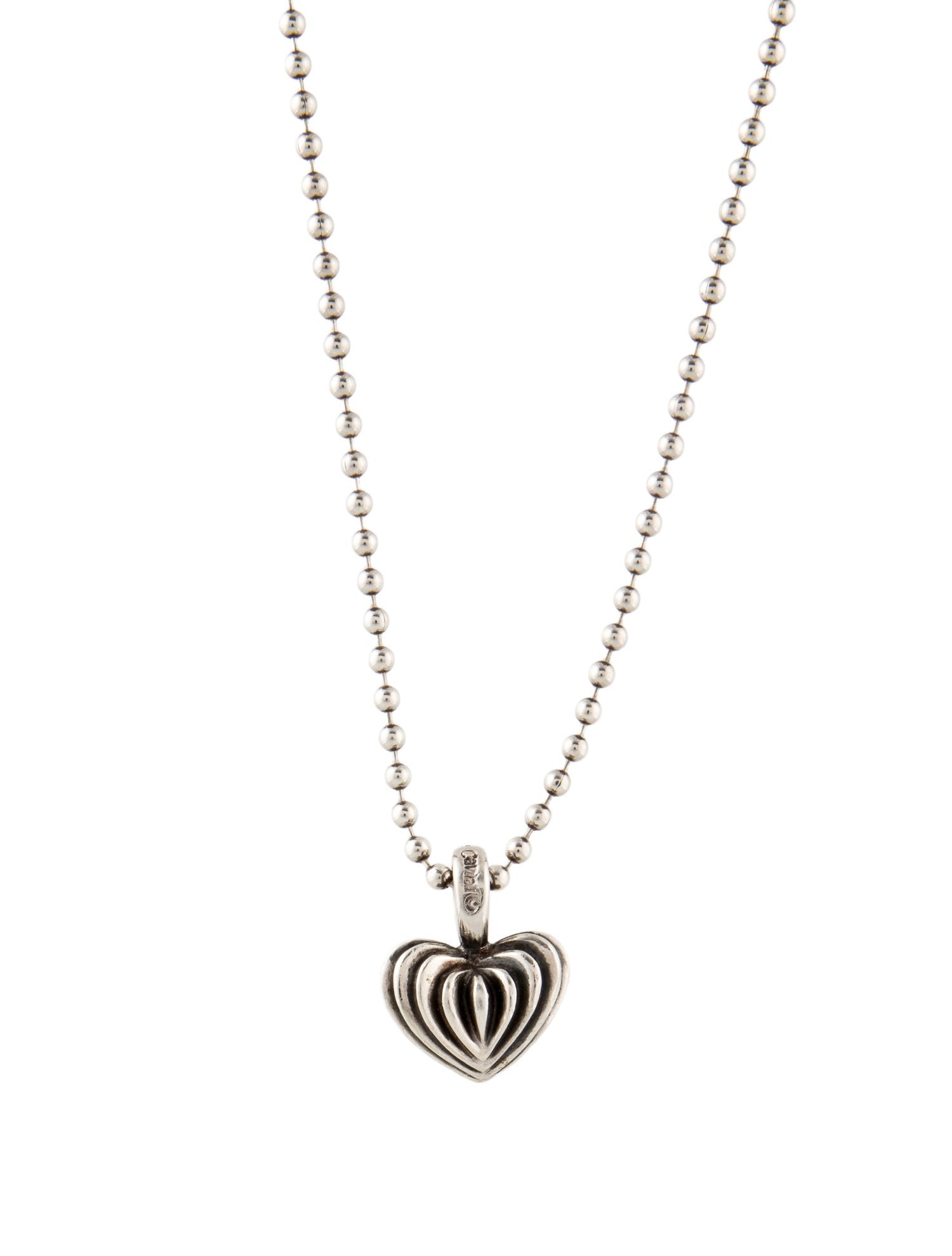 Lagos Fluted Heart Pendant Necklace