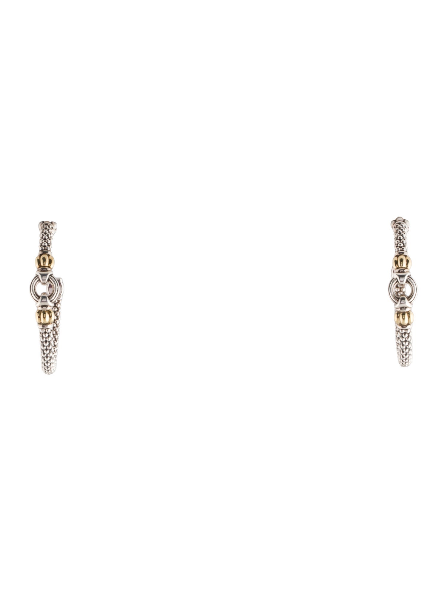 Lagos Two-Tone Caviar Hoop Earrings