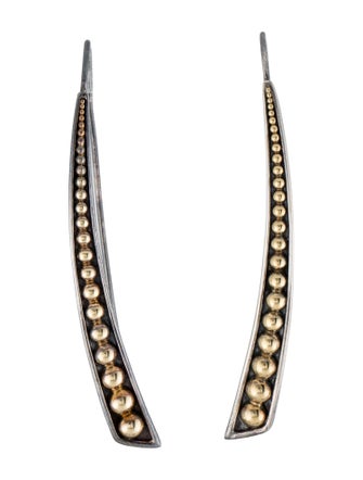 Lagos Signature Caviar Linear Curve Earrings