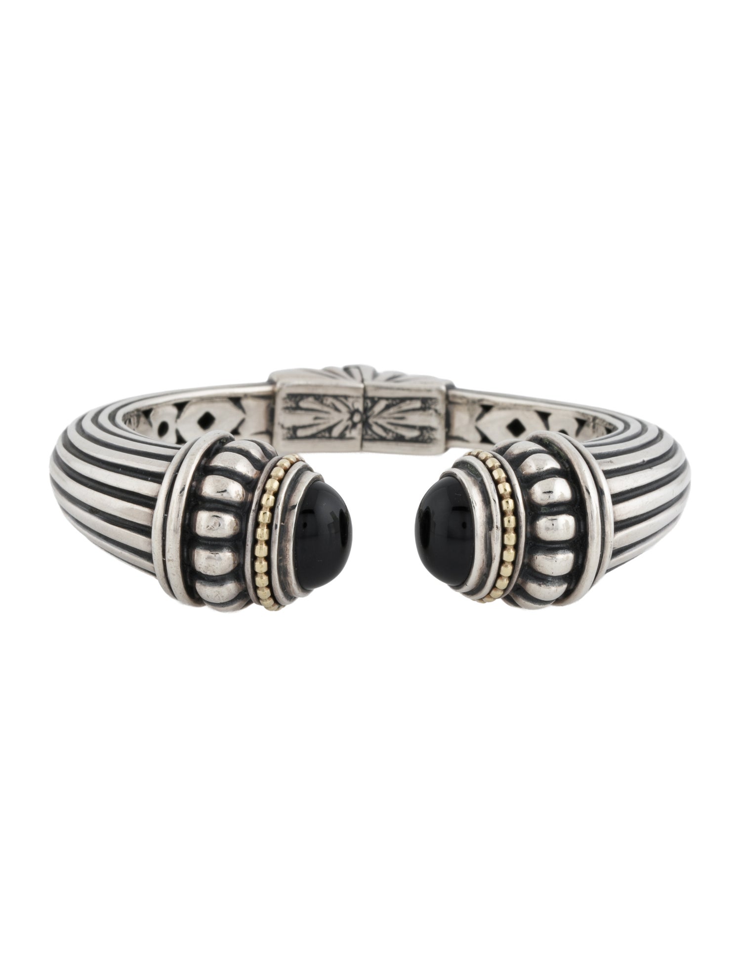 Lagos Onyx Hinged Cuff