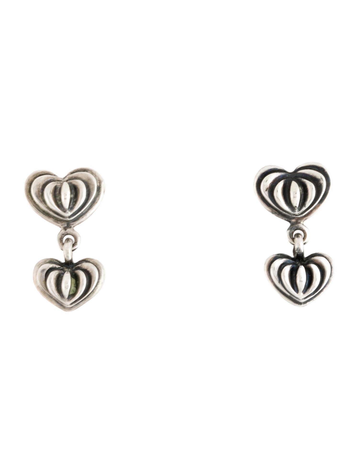 Lagos Fluted Heart Drop Earrings