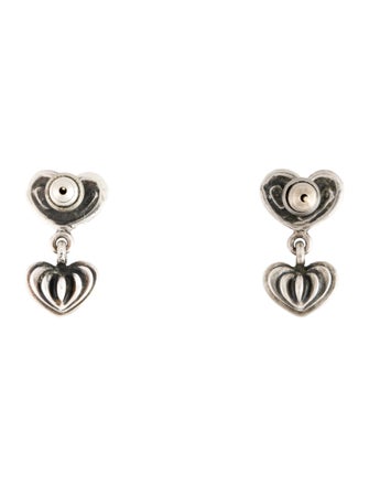Lagos Fluted Heart Drop Earrings