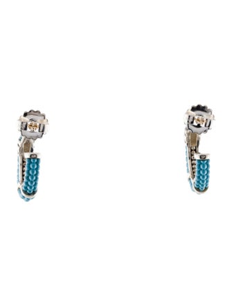 Lagos Diamond & Ceramic Caviar Hoop Earrings