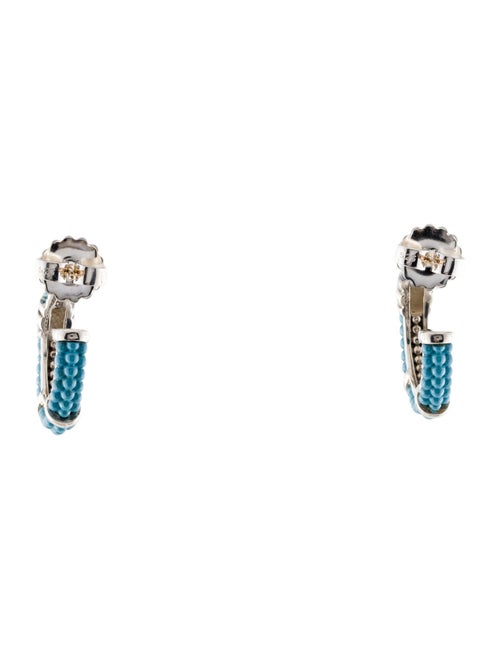 Lagos Diamond & Ceramic Caviar Hoop Earrings