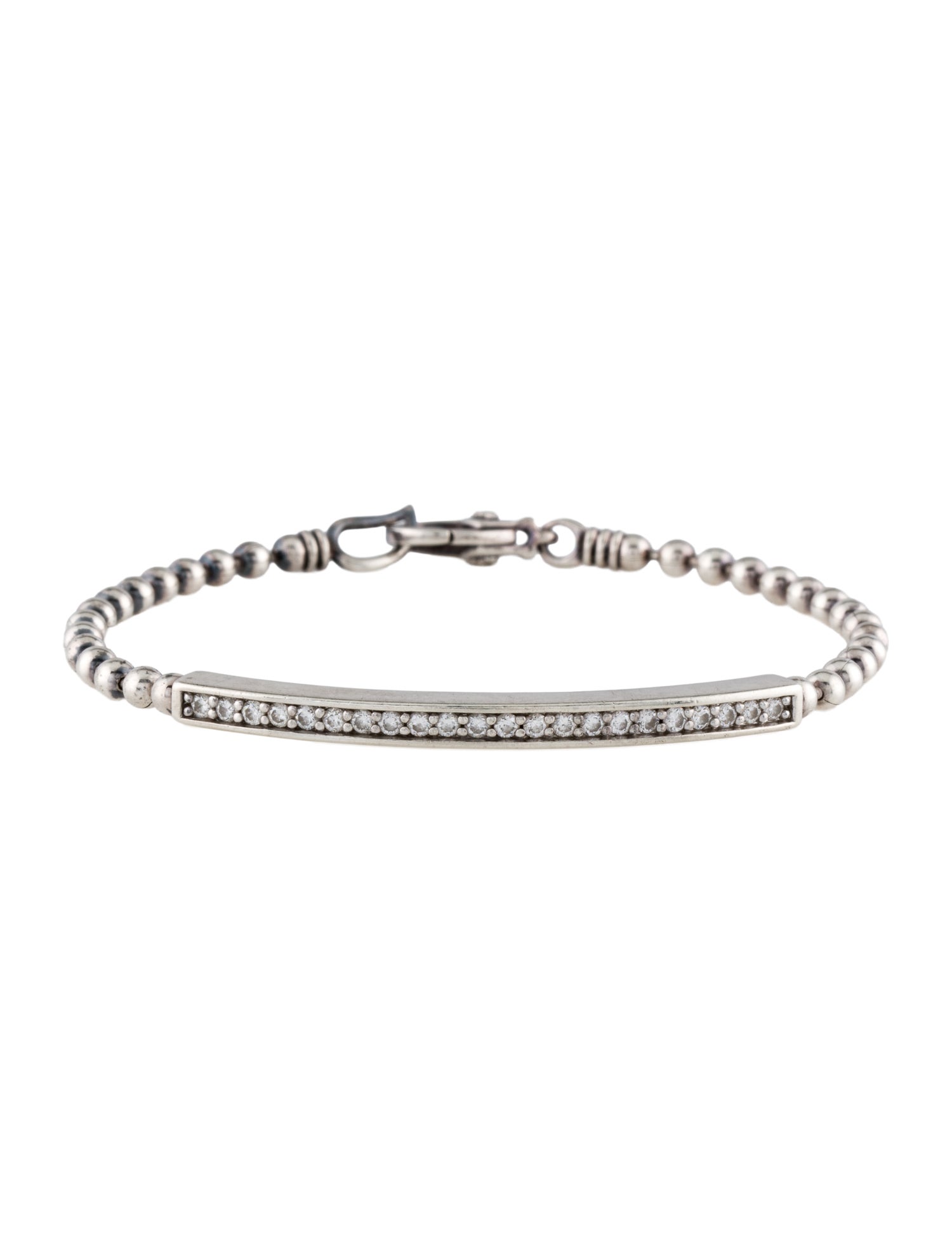 Lagos Diamond Bar Station Bead Chain Bracelet