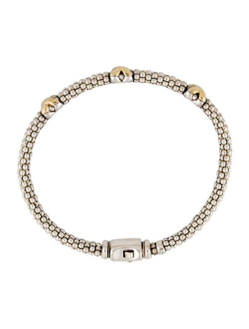 Lagos Two-Tone Three-Station X Caviar Bracelet
