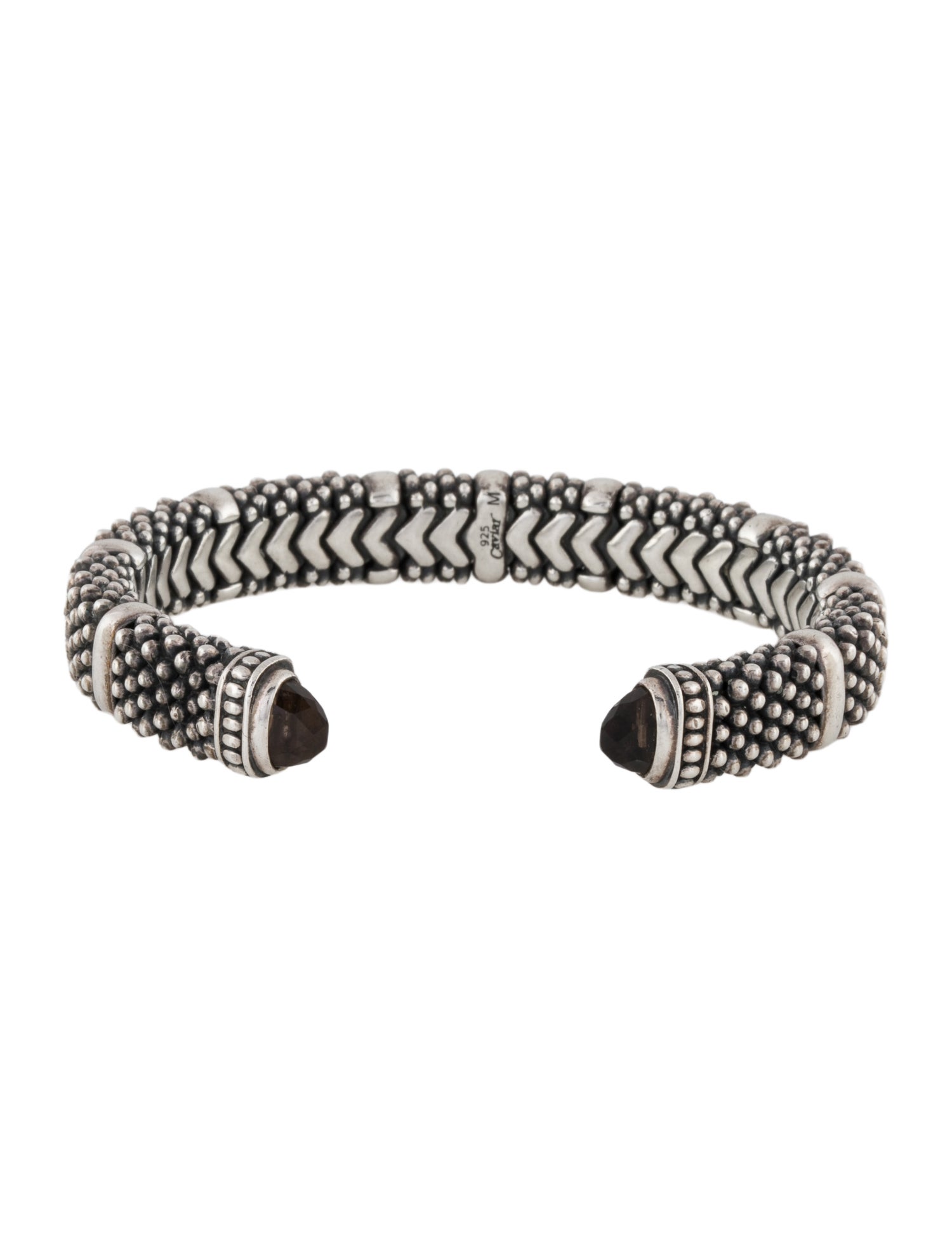 Lagos Smokey Quartz Caviar Cuff Bracelet