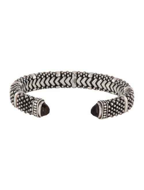 Lagos Smokey Quartz Caviar Cuff Bracelet