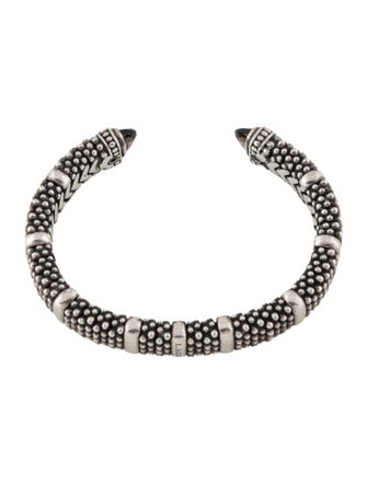 Lagos Smokey Quartz Caviar Cuff Bracelet