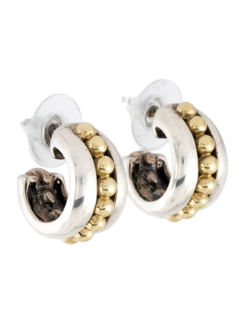 Lagos Two-Tone Caviar Hoop Earrings