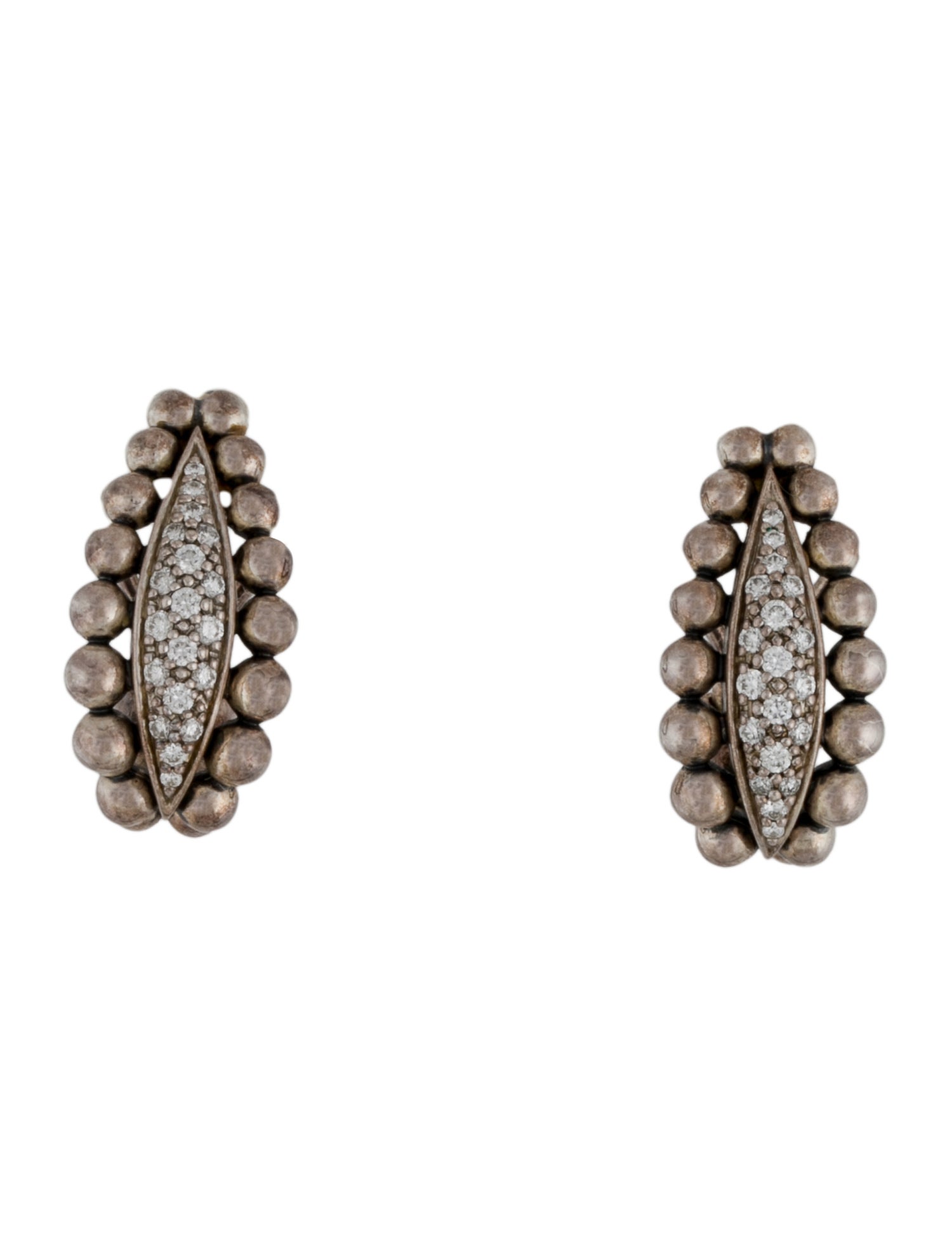 Lagos Diamond Caviar Spark Earclip Earrings