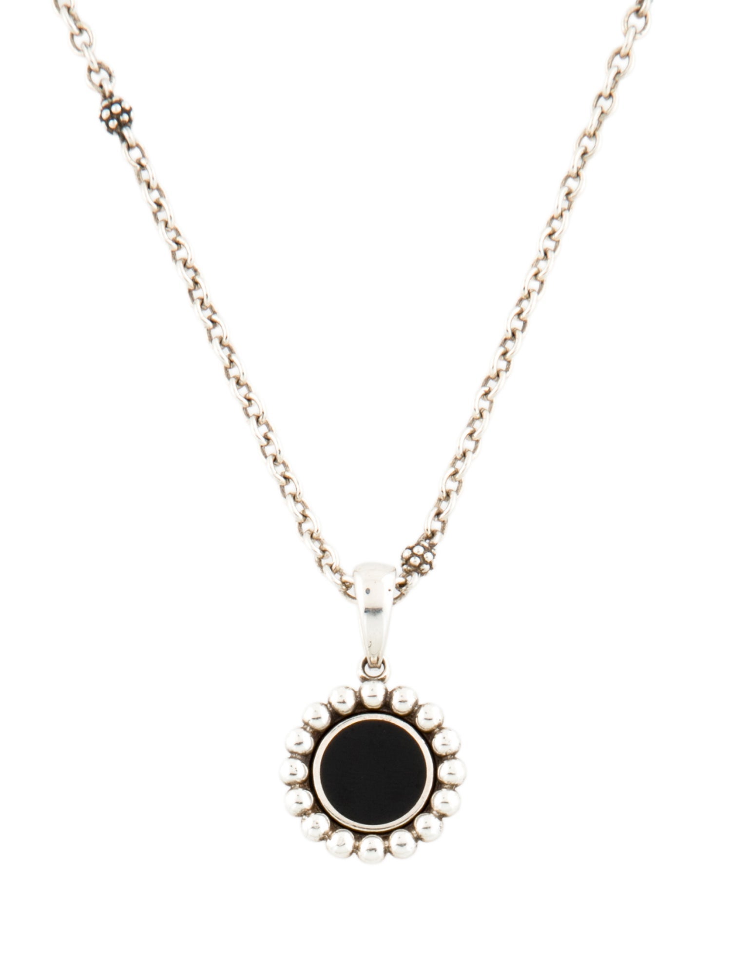Lagos Onyx Maya Small Circle Pendant Necklace