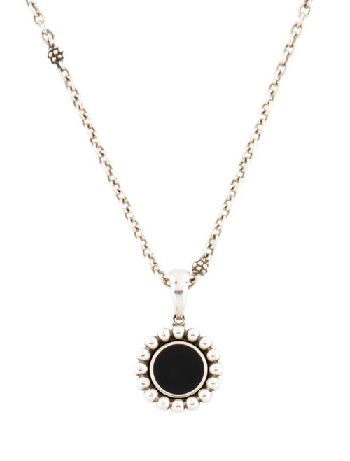 Lagos Onyx Maya Small Circle Pendant Necklace