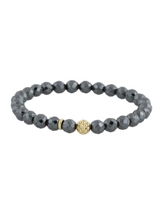 Lagos 18K Hematite Caviar Bead Bracelet