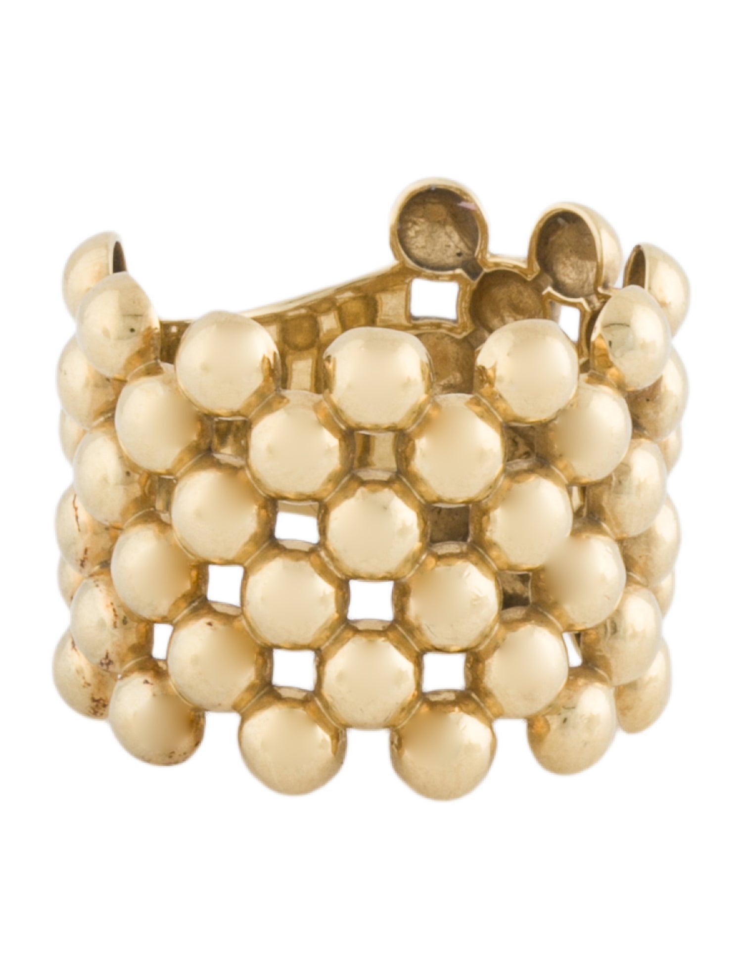 Lagos 18K Caviar Wide Beaded Ring