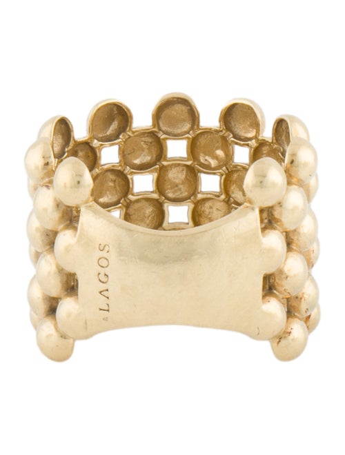 Lagos 18K Caviar Wide Beaded Ring