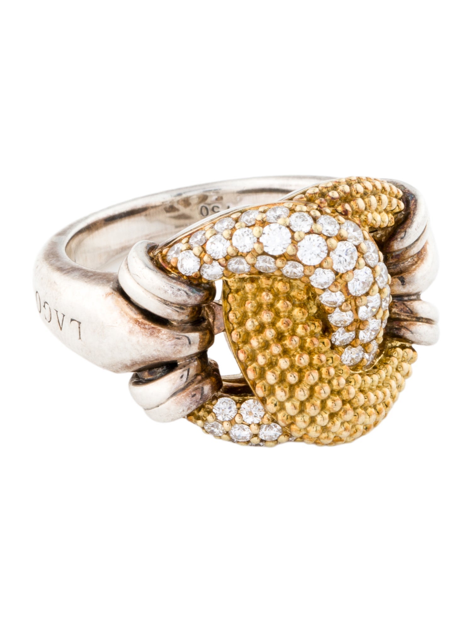 Lagos Diamond Caviar Lux Large Knot Ring
