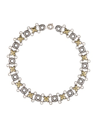 Lagos Two-Tone " XO" Collar Necklace