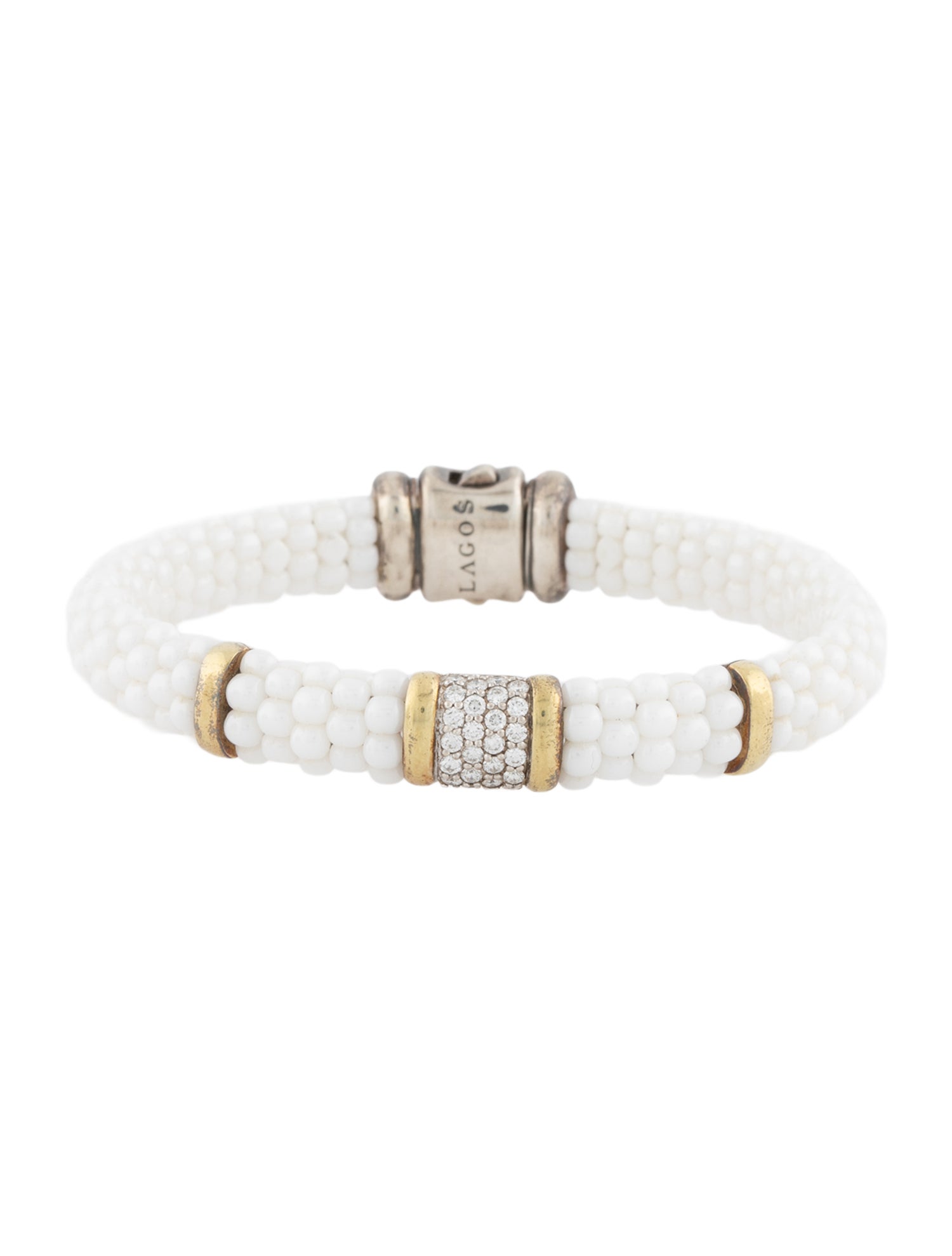 Lagos Ceramic & Diamond Station Bracelet