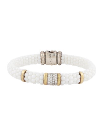 Lagos Ceramic & Diamond Station Bracelet