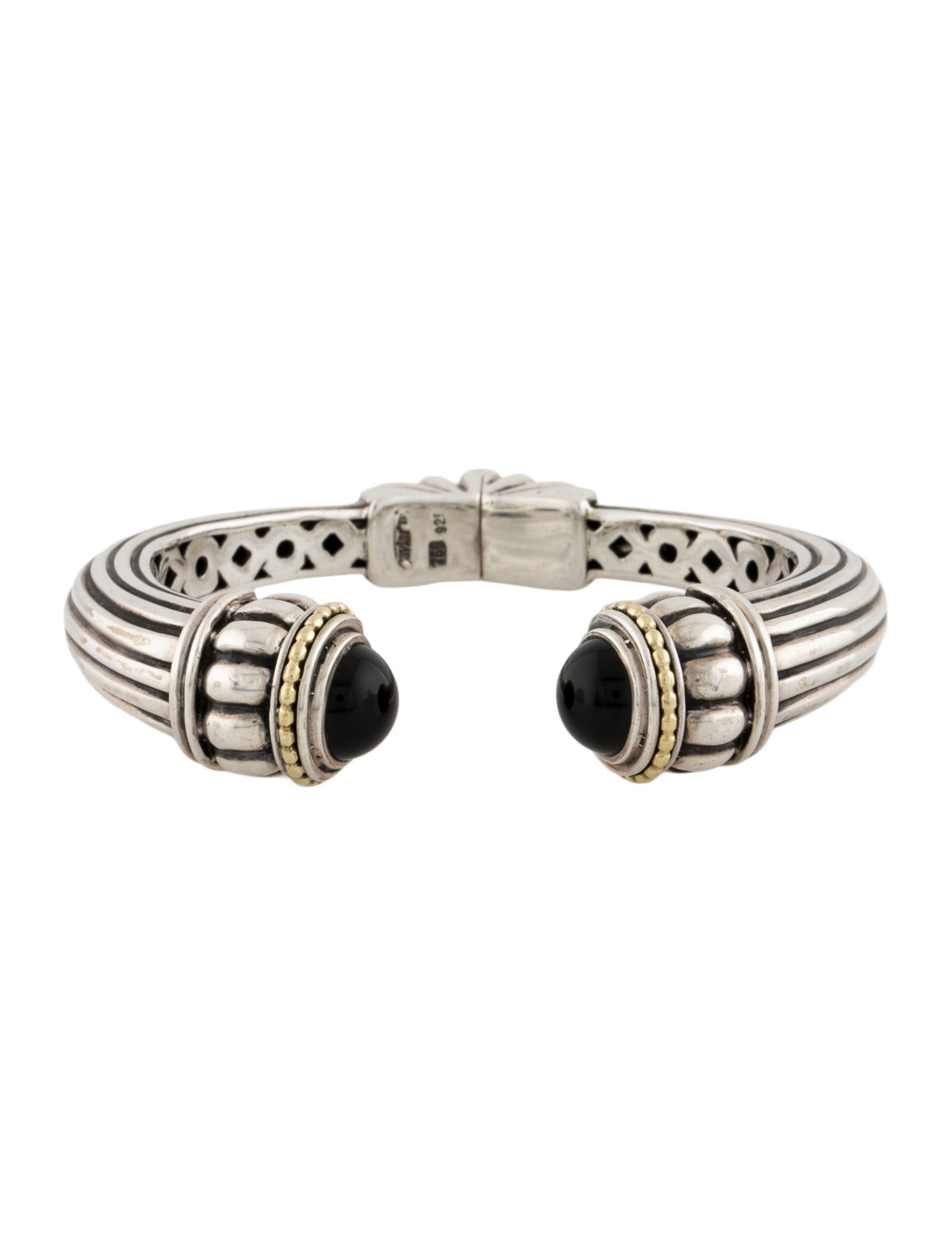 Lagos Onyx Hinged Cuff Bracelet