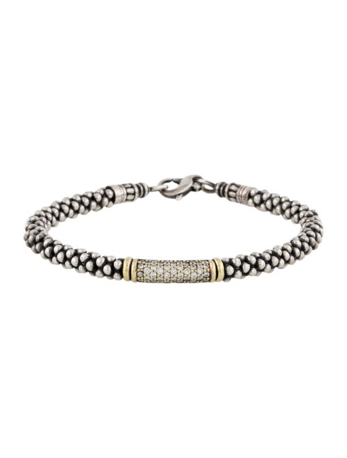 Lagos Two-Tone Diamond Caviar Bracelet