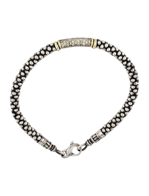 Lagos Two-Tone Diamond Caviar Bracelet