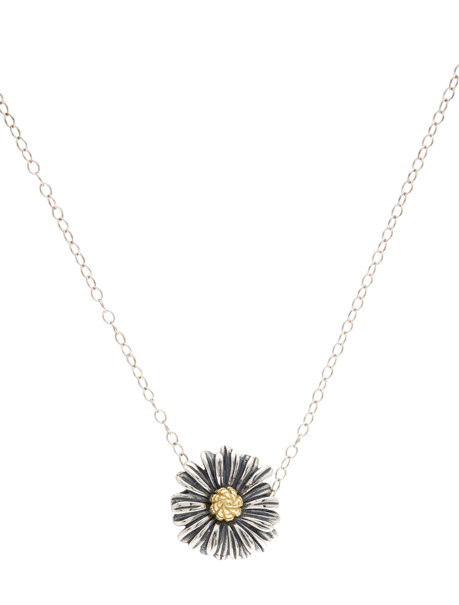 Lagos Two-Tone Daisy Pendant Necklace