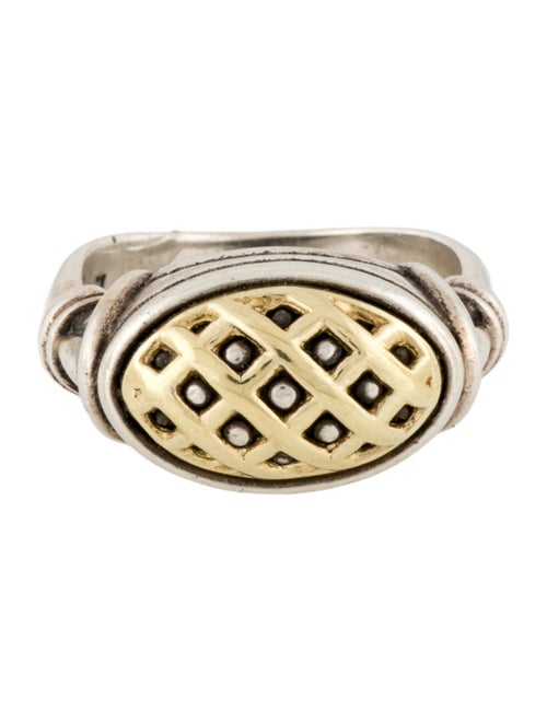 Lagos Two-Tone Signature Caviar Dome Lattice Ring