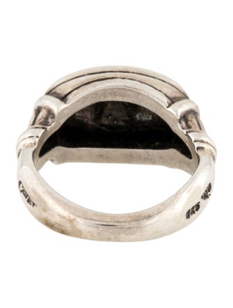 Lagos Two-Tone Signature Caviar Dome Lattice Ring