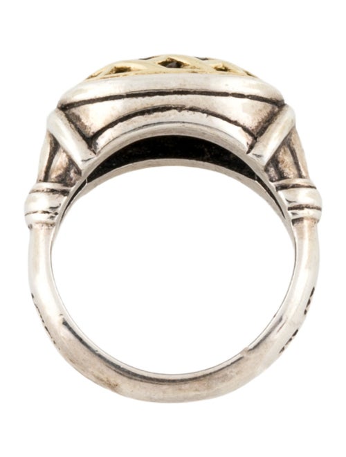 Lagos Two-Tone Signature Caviar Dome Lattice Ring